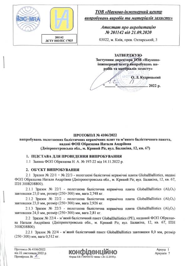 Сертифікат Плити 6 клас