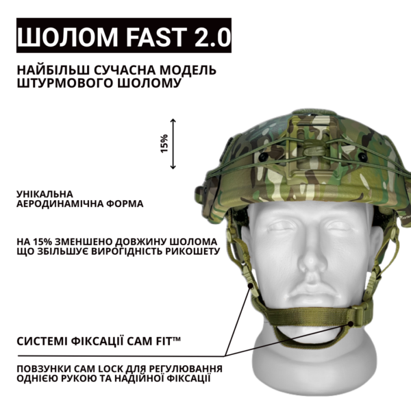 Балістичний Шолом FAST EXFIL (MultiСam) на системі Team Wendy - Зображення 2