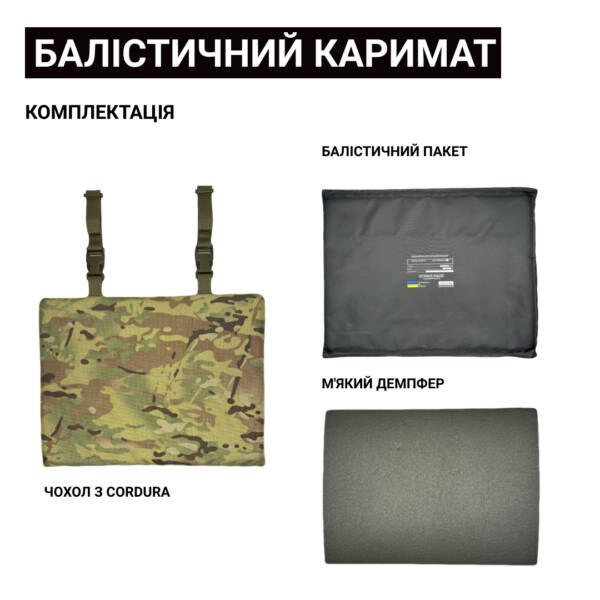 Балістичний Каремат 28х38 для сидіння з Балістичним пакетом 1-класу по ДСТУ - Зображення 2