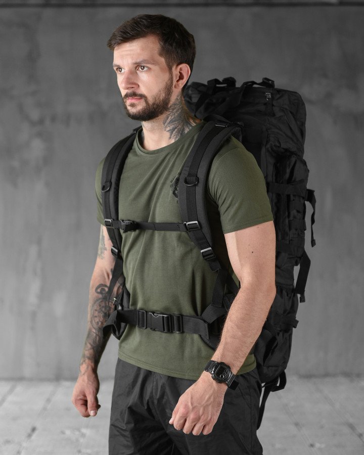 Рамний тактичний рюкзак Over Earth 100л Black ОР1239 - Зображення 2