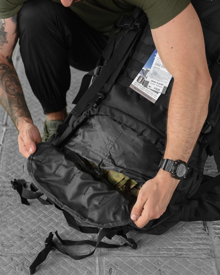 Рамний тактичний рюкзак Over Earth 100л Black ОР1239 - Зображення 4