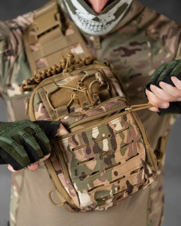 Тактична нагрудна сумка Paracord Multicam - Зображення 4