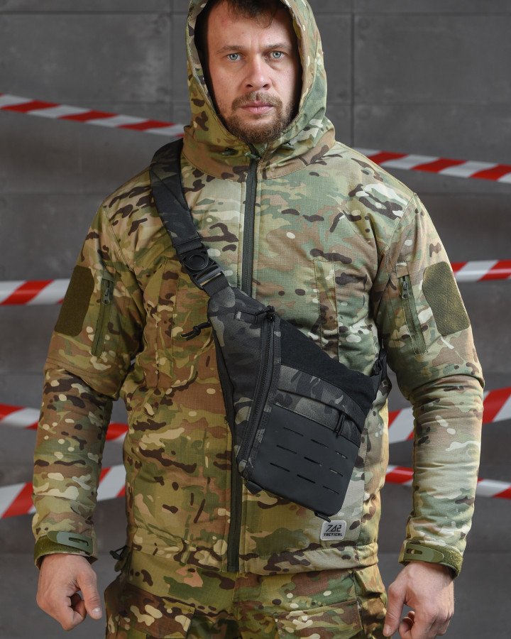 Нагрудна тактична сумка під одяг Black Multicam ВТ4738 - Зображення 2