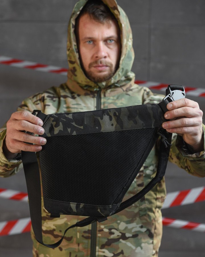 Нагрудна тактична сумка під одяг Black Multicam ВТ4738 - Зображення 6