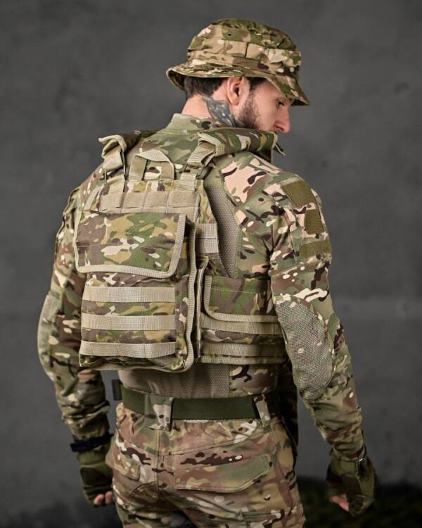Плитоноска з 4 швидкими скиданнями Cordura Multicam ВТ7929 - Зображення 4