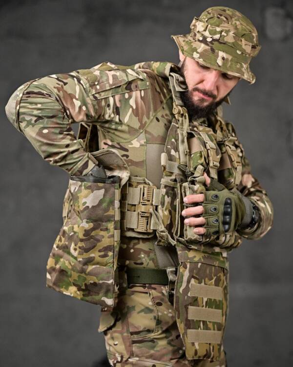 Плитоноска з 4 швидкими скиданнями Cordura Multicam ВТ7929 - Зображення 7