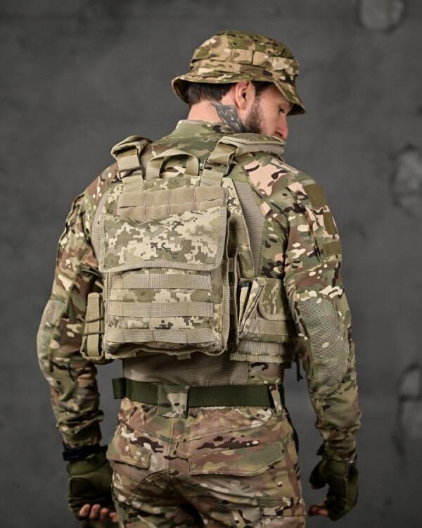 Плитоноска з 4 швидкими скиданнями Cordura (піксель) ВТ7930 - Зображення 7