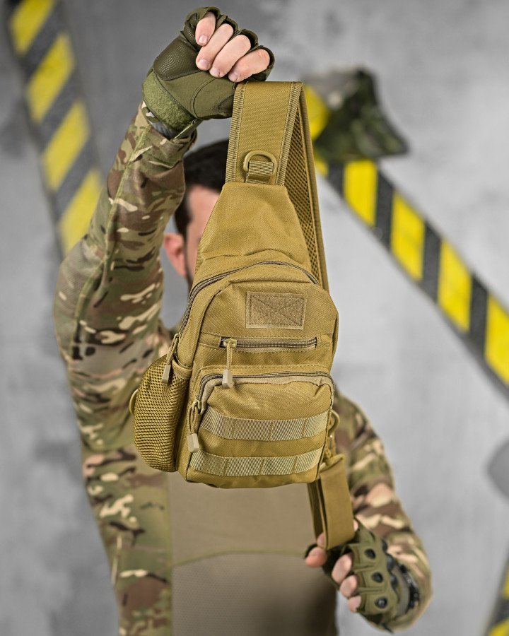Тактична нагрудна сумка-слінг PRACTIC Койот ДЛ6243 - Зображення 7