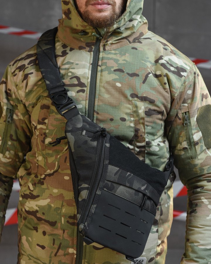 Нагрудна тактична сумка під одяг Black Multicam ВТ4738