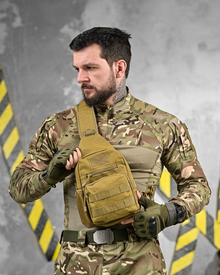 Тактична нагрудна сумка-слінг PRACTIC Койот ДЛ6243